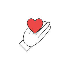 a soft hand offering a heart to the viewer  as if 