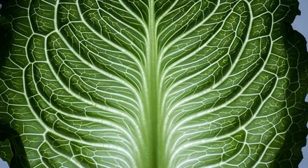 Intricate Veins And Cell Structure Of Fresh Green Leaf Macro