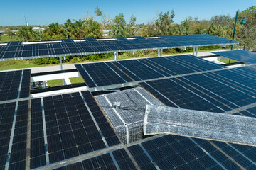 Failing of photovoltaic technology integrated in urban infrastructure. Hurricane wind damage to...