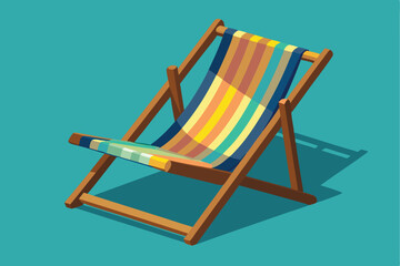 Colorful wooden folding chairs perfectly suited for relaxing on the beach during sunny outdoor recreation activities and enjoying warm summer days by the ocean