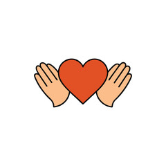 two hands cupping a heart together  forming a prot
