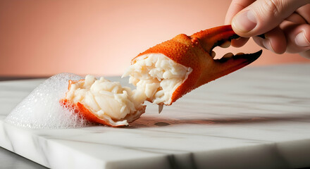 Succulent Lobster Claw Meat Freshly Cracked And Served With Delicate Foam