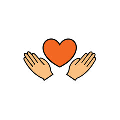 two hands cupping a heart together  forming a prot
