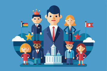 Influential leaders representing authority and governance in diverse cultural settings