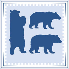 Fototapeta premium Bears silhouette Bears Icon Bears silhouette illustration