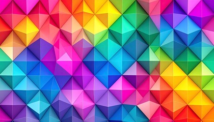 Obraz premium Vibrant gradient tiles forming a seamless geometric pattern, transitioning smoothly between colors for a contemporary and stylish look 2