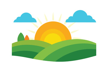 Fototapeta premium summer landscape with green grass