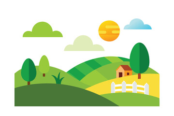Fototapeta premium vector illustration of a village