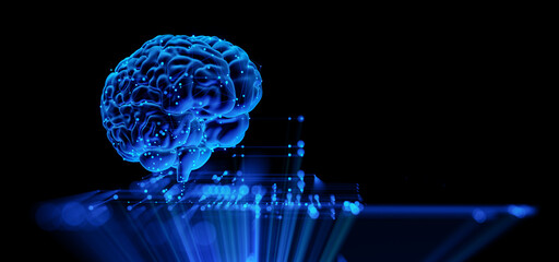 Human Brain - Futuristic Concept of Intelligence, science and mind