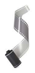 Roll of photographic film isolated on white