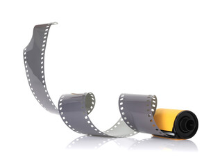 Roll of photographic film isolated on white