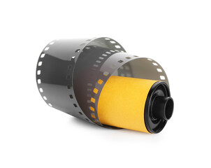 Roll of photographic film isolated on white
