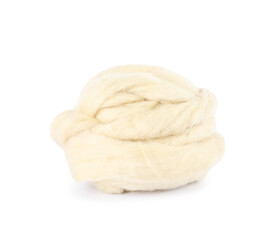 Soft wool for felting isolated on white