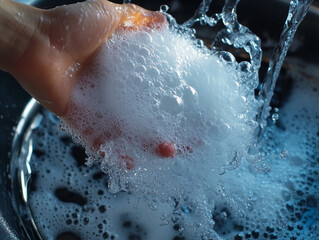 Bubbling Freshness: Hand Washing with Soap and Water