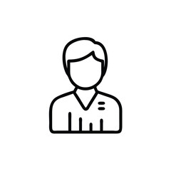 Obraz premium And line art of a person with a V-neck shirt and hair on background outline figure