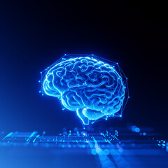 Human Brain - Futuristic Concept of Intelligence, science and mind