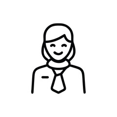 And vector of a smiling professional woman with a tie and short hair female person