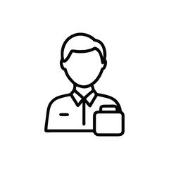 And outline of a person with a briefcase wearing a collared shirt businessman