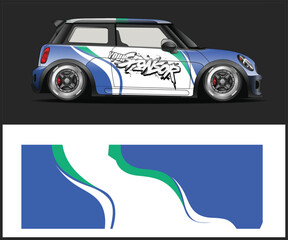 Mini Cooper Car Wrap Design Template Vector graphic