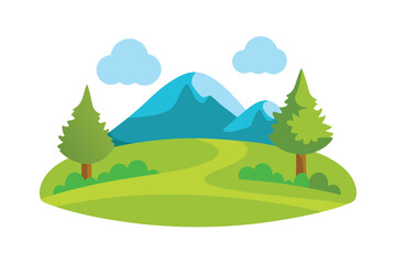 landscape with trees and mountains