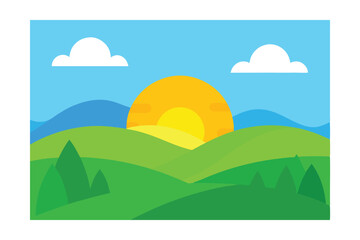 Obraz premium landscape with mountains and hills