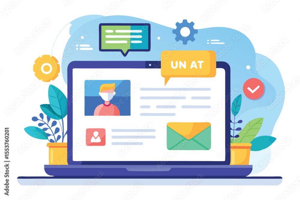 Aufkleber contact us form displayed on laptop screen offering user-friendly interface for communication and in