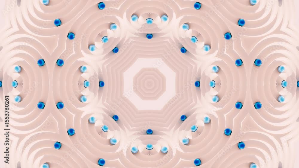 Poster abstract 3d kaleidoscope mosaic animation featuring seamless geometric patterns and ornament loops f