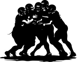 American Football Players Catching Ball Silhouette vector bundle