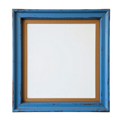 Vintage Blue Wooden Frame with Rustic Texture Perfect for Displaying Artwork or Photographs in Home Decor