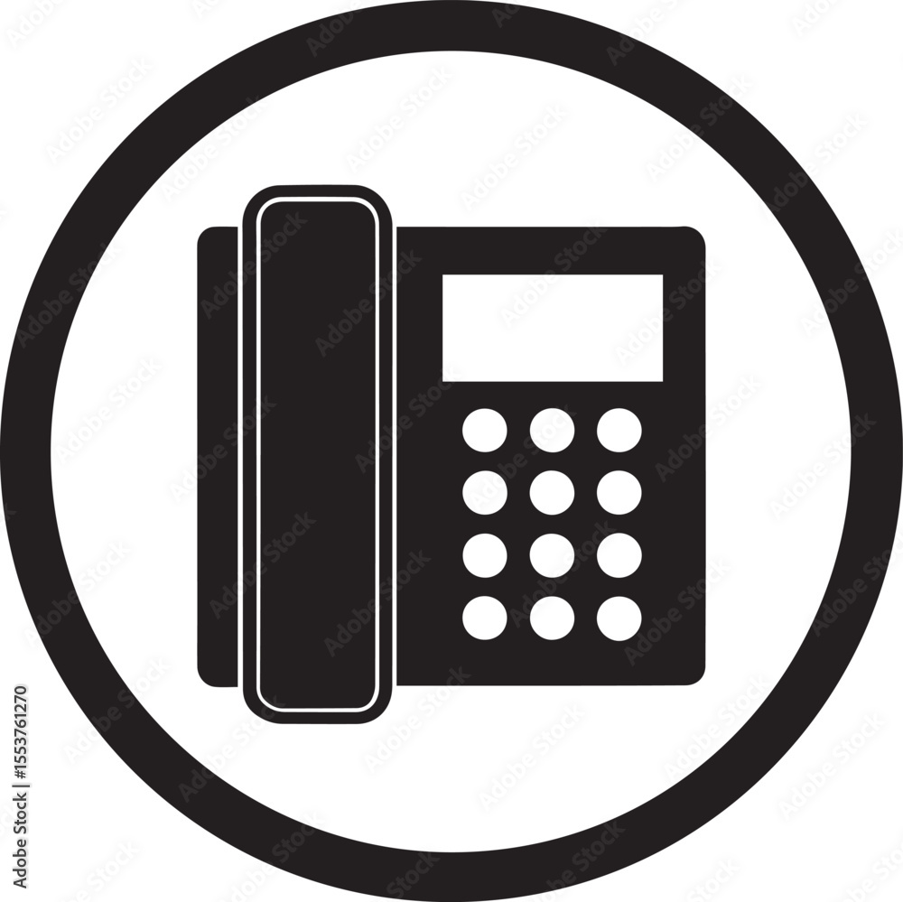 Poster telephone icon vector illustration with digital display and buttons on a white background