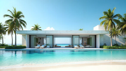 Azure Reflections: Modern Architecture in a Marine Paradise