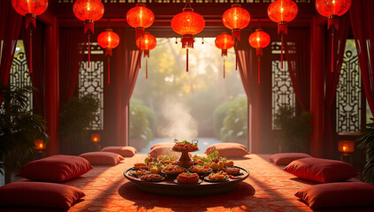 Vibrant Lanterns and Lavish Fabrics: An Oriental Festivity
