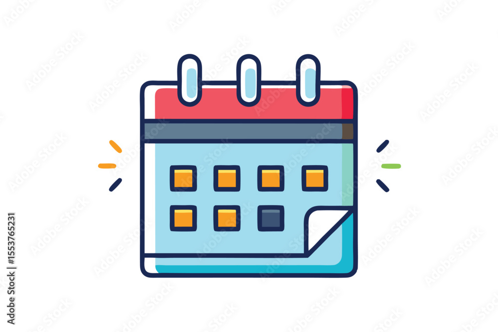 Poster calendar icon signifying important deadlines or event reminders for scheduling tasks and planning ah