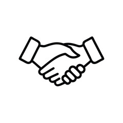 Outline of two hands shaking in agreement on a background handshake deal