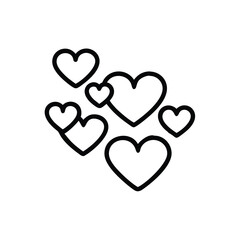 Outline hearts of varying sizes overlapping on a background Inclusivity concept love