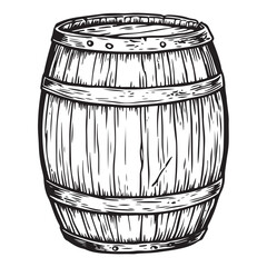 Vintage Wooden Barrel Silhouette Illustration 
