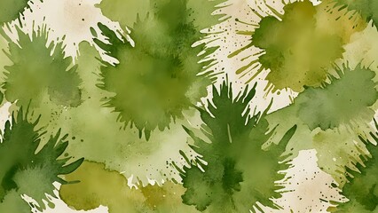 Earthy olive green and warm sand watercolor texture with subtle brush details offers an organic, grounded visual