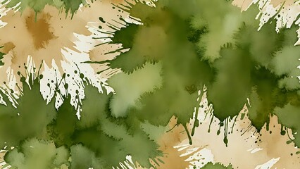 Earthy olive green and warm sand watercolor texture with subtle brush details offers an organic, grounded visual