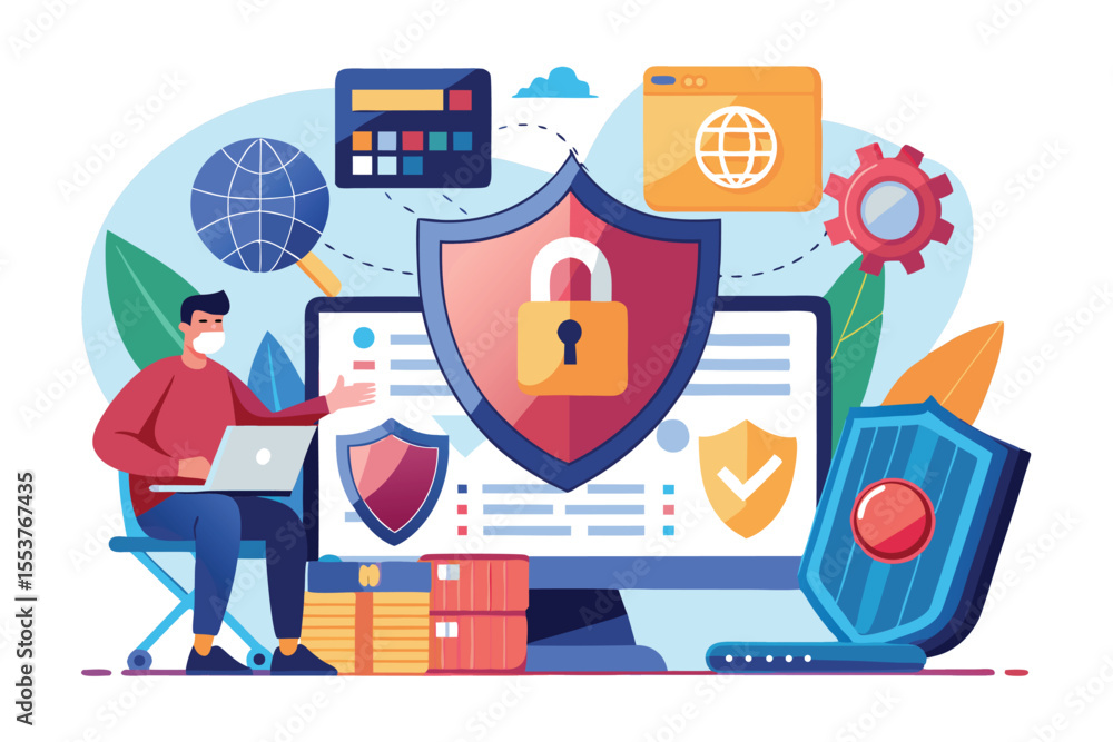 Poster understanding data breach security attacks through visual representation of digital protection measu
