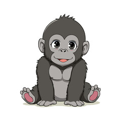 Obraz premium Cute Baby Gorilla Clipart 10
