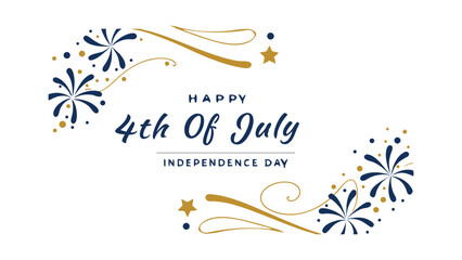 4th July Independence day on white 