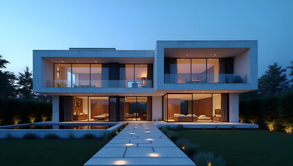 Fototapeta premium Contemporary Haven at Dusk
