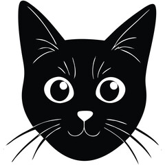 Intricate cat head sketch in bold strokes, designed for pet lovers, vintage styles, and modern branding.