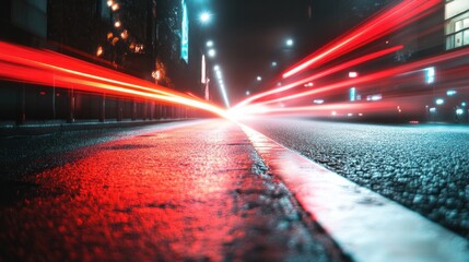 Night city street with motion blur