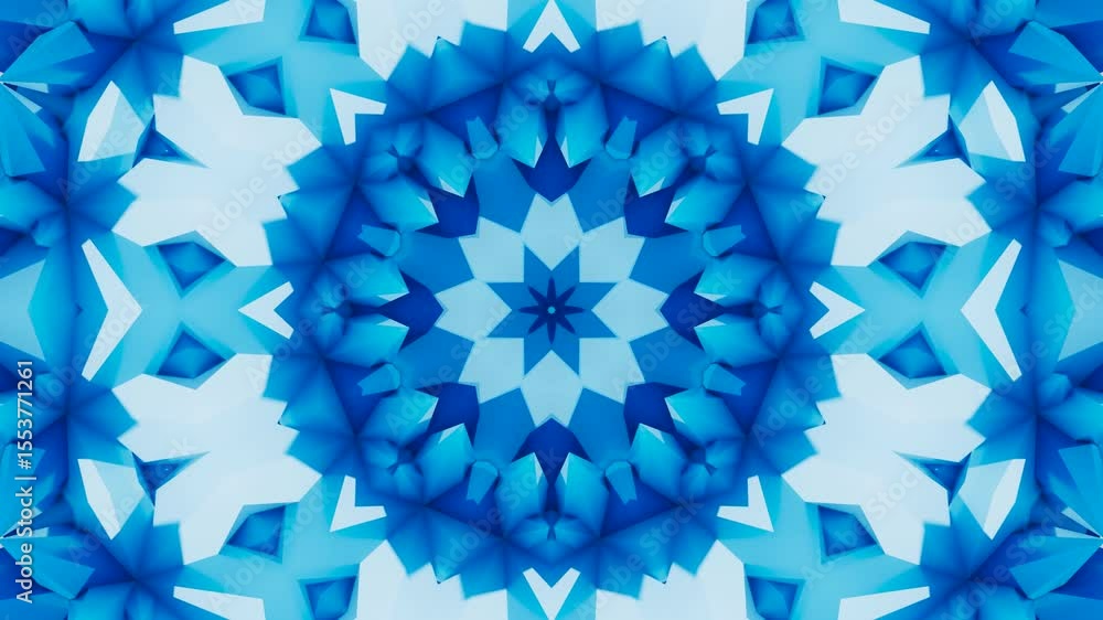 Poster detailed 3d kaleidoscopic mandala loop with geometric mosaic backgrounds designed for creative proje