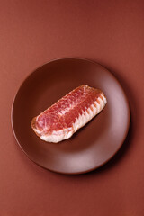 Sliced ham, meat, pork or turkey sausage for sandwiches. Ham slices, food