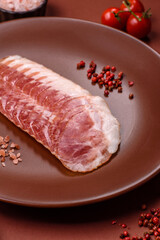 Sliced ham, meat, pork or turkey sausage for sandwiches. Ham slices, food