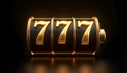 3d gold slot machine with gold 777 in casino vibes