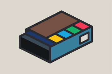 Sleek minimalist ink cartridge with geometric design and vivid colors in a clean and modern aesthetic