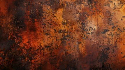 Obraz premium Rusty Metal Texture Background with Orange and Brown Patina